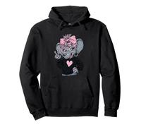 Elefant Girl Peace Zeichen Rosa Brille Kawaii Pop Grafik Pullover Hoodie