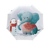 Elefant Hase Schneemann Regenschirm Automatik Auf-Zu Taschenschirm Umbrella Kompakt Schirme für Jungen Mädchen Strand Frauen