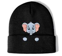 Elefant Mütze Beanie Hut Geschenke für Damen Herren Elephant Geschenk Strickmütz Lustige Süße Cartoon Tiere Elefanten Deko für Kinder Teens Mädchen Junge Weihnachten