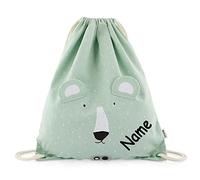 Elefantasie Turnbeutel mit Name personalisiert von Trixie Sportbeutel Schwimmtasche für Kinder mit Tiermotiv und Wunschnamen bedruckt Polarbär