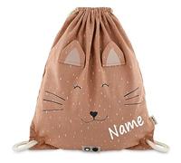 Elefantasie Turnbeutel mit Name personalisiert von Trixie Sportbeutel Schwimmtasche für Kinder mit Tiermotiv und Wunschnamen bedruckt Katze