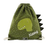 Elefantasie Turnbeutel mit Name personalisiert von Trixie Sportbeutel Schwimmtasche für Kinder mit Tiermotiv und Wunschnamen bedruckt Dino
