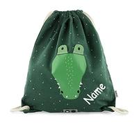 Elefantasie Turnbeutel mit Name personalisiert von Trixie Sportbeutel Schwimmtasche für Kinder mit Tiermotiv und Wunschnamen bedruckt Krokodil