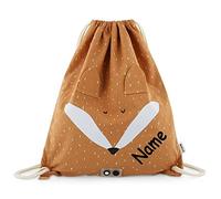 Elefantasie Turnbeutel mit Name personalisiert von Trixie Sportbeutel Schwimmtasche für Kinder mit Tiermotiv und Wunschnamen bedruckt Fuchs