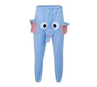 Elefanten Hose mit Rüssel Männer Lustig Schlafanzughose Herren Lang Elefant Hose mit Rüssel Herren Damen Pyjamahose Lang Elephant Pants Thermohose Freizeithose Winter Hosen Jungen (1-Blue, XL/3)