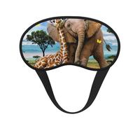 Elefanten- und Giraffen-Druck, verstellbare Augenabdeckung zum Schlafen, bequeme, druckfreie und atmungsaktive Schlafmasken