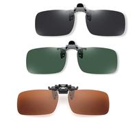 Elegance-go Polarisierte Brille Clip, 3 Stück Sonnenbrille Aufsatz für Herren und Damen - Polarisiert für Fahren, Reise, Outdoor Sport (3 Farben)