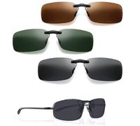 Elegance-go Polarisierte Sonnenbrille Clip 3 Stück für Herren Dame - Aufsatz Clip on für Brillen, Fahren Reise Outdoor Sport (3 Farben)