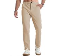 Elegancity Herren Chinohose Hell Khaki Stretch Freizeithose Regular Fit Stoffhose Anzughose Einfarbig 98% Baumwolle Passform Mit Bundgummi S