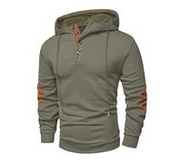 Elegancity Hoodie Herren Baumwolle Kapuzenpullover Casual Kordelzug Sweatshirt Pullover mit Kapuzen Oversized Freizeit Kapuzenpulli, Grün XXL