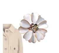 Elegant Clip Buttons - Decorative Covers for Outfit Accent | Metal Rhinestone Flower Design, Clothing Accessory for Jeans Dress Blouse Shirt, Sewing Fabric Decoration