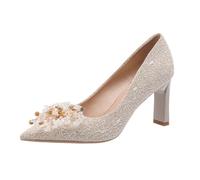 Elegant Damen Pumps Sexy High Heels Bequem und Trocken, Kann Es Effektiv Die Beine Formen (Champagnerfarbe 5.5cm,38)