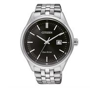 Elegant silber Eco-Drive Herrenuhr