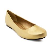 Elegante Ballerinas in goldfarbener Leder-Optik. Gr. 46 EU ( Gold )