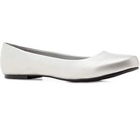 Elegante Ballerinas in silberfarbener Leder-Optik. Gr. 45 EU ( Soft Silber )