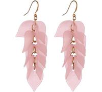 Elegante Blütenblätter-Ohrringe, süße Bonbonfarben, Blumen-Quasten-Ohrringe, Damen, baumelnd, Schmuck, Rosa, professionelles Design