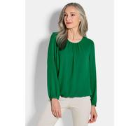 Klassische Bluse GOLDNER "Elegante Bluse aus Chiffon", Damen, Gr. 52, grün, Obermaterial: 67% Polyester PES. 30% Viskose CV. 3% Elasthan EL., Modisch, Blusen, Rundhalsausschnitt (99924150-52) grün