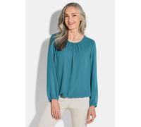 Klassische Bluse GOLDNER "Elegante Bluse aus Chiffon", Damen, Gr. 54, grün (petrol), Obermaterial: 67% Polyester PES. 30% Viskose CV. 3% Elasthan EL., Modisch, Blusen, Rundhalsausschnitt (58616702-54)