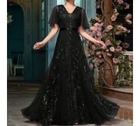 Elegante Damen Cocktailkleid aus Mesh und Pailletten-Patchwork, geeignet für Cocktailpartys, Proms, Homecoming, Bridal-Shower, Verlobungsempfänge, Pro