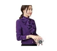 Elegante Damen Tops Oversize 5XL Party Bluse Frauen Retro Vintage Viktorianischen Gothic Lolita Langarm Stehkragen Solide Hemd
