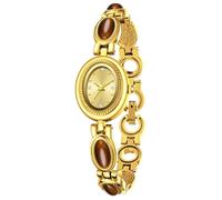 Elegante Damenarmbanduhr Vintage Ausgefallene Uhren Damen Schmales Damenuhr Kleine Diamant Glitzer Strass Analog Quarzuhr Armkette Uhr Beiläufige Farbigen Schmücken Schmuckarmband Armkette Gold Braun