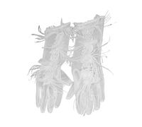 Elegante fingerlose Handschuhe mit Federn, französische einzigartige Outfits, Handschuhe für Flapper Braut, Hochzeit, Tanz Accessoires, Hochzeits Spitzen Fäustlinge