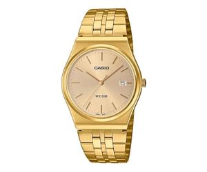 Elegante goldene Casio MTP-B145G-9A Herrenuhr mit Mineralglas und Datumsanzeige in Einer exklusiven Box