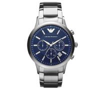 Elegante Herrenuhr der Marke Armani. Die Uhr hat ein Armband, das auch kleiner gemacht werden kann, das Gehäuse hat einen Durchmesser von 43 mm und das Uhrwerk ist Quarz. Marke: ArmaniModellname: AR24