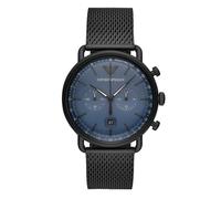 Elegante Herrenuhr der Marke Armani. Die Uhr hat ein Armband, das auch kleiner gemacht werden kann, das Gehäuse hat einen Durchmesser von 43 mm und das Uhrwerk ist Quarz. Marke: ArmaniModellname: AR11