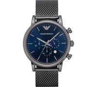 Elegante Herrenuhr der Marke Armani. Die Uhr hat ein Armband, das auch kleiner gemacht werden kann, das Gehäuse hat einen Durchmesser von 43 mm und das Uhrwerk ist ein Quarzwerk. Marke: ArmaniModellna