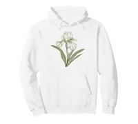 Elegante Iris Blume Botanical Line Art Zeichnung Pullover Hoodie