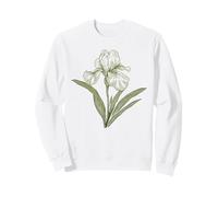 Elegante Iris Blume Botanical Line Art Zeichnung Sweatshirt