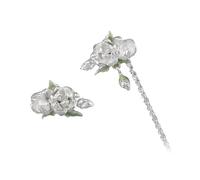 Elegante Jasmin-Ohrringe mit bequemen Fransen, Legierung, Clip-On-Ohrmanschette für Abend und empfindliche Haut, elegante Quasten, Ohrschmuck