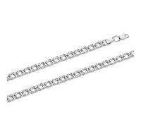 Elegante Kette und/oder Armband aus Silber 925, flechten - doppelte Raute, Breite ca. 5 mm, Gewicht in 45 cm ca. 11,9 g. 19 cm