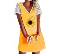 Elegante Kleider Damen Sale Angebote Elegant Kleider Abendkleid Rüschen Freizeit Cocktailkleid Denim Kleid Sommerkleider Knielang Locker Freizeitkleid Netz Ärmel Kleider Bodycon Tief V-Ausschni