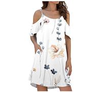 Elegante Kleider Damen Sale Angebote Wickel Cocktail Abendkleider Kurzarm Knielang Freizeitkleid Off Shoulder Minikleid A-Linie Hohe Taille Kleider A-Linie Criss-Cross Satin Spaghetti Party Prom