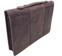 Elegante Leder-Dokumentenmappe A4 Braun mit Ringbuch, iPad-Fach & Stifthaltern - Perfekt für Herren & Damen