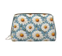 Elegante Make-up-Tasche mit Gänseblümchen-Motiv, Kosmetiktasche, Reise-Kulturbeutel für Damen, große Kapazität, Leder, Make-up-Tasche, Organizer, niedliche Make-up-Tasche