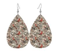 Elegante Ohrringe mit Kardinal-Schmetterlings-Druck für Damen, modische Tropfenleder-Ohrringe für Frauen, trendige, bunte Tropfen-Ohrringe