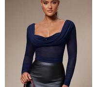 Elegante Pendler-Bluse für Damen Einfarbig mit Twist-Kragen