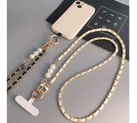 Elegante Perlenkette mit Metall-Kette für Damen, chic designtes Geschenk für Mutter, Familie, Freunde, Geburtstag, Feiertage, Handykette