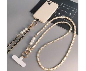Elegante Perlenkette mit Metall-Kette für Damen, chic designtes Geschenk für Mutter, Familie, Freunde, Geburtstag, Feiertage, Handykette