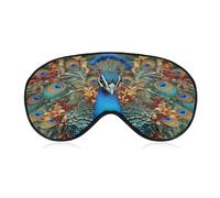 Elegante Pfauen-Schlafmaske, Augenmaske, Augenmasken für Schlafmasken für Damen und Herren, Reiseaugenmaske, verstellbare Schlafmaske, Schlafmaske, Verdunkelung, niedliche Schlafmaske