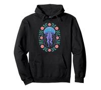 Elegante Quallen mit floralem Meeresleben Pullover Hoodie