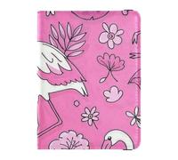 Elegante Reisepasshülle mit Flamingo-Motiv, Pfirsichleder, dekorativ, wasserdicht, Reisepasshülle, Elegantes Tier Flamingo Pfirsich, 1 size