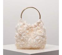 Elegante Rose Blumen Design Abendtasche, Damen Abendkleid Party Handtasche, sanft süße Dame Schultertasche, einfarbige Eimer Tasche, Braut Handtasche