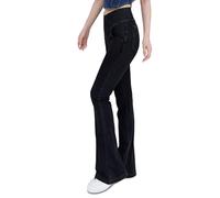 Elegante Schlaghosen für Damen | Bequemer Stretchstoff für Büro und Alltag Boot Cut Jeans Lang Weitem Bein Hose Hohe Taille Schlaghose Sportlich Flared Jeans Atmungsaktiv Jeans Y2K Streatwear