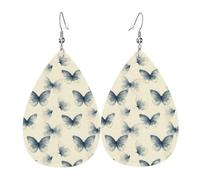 Elegante Schmetterlings-Ohrringe für Damen, modische tropfenförmige Leder-Ohrringe für Frauen, trendige, bunte Tränen-Ohrringe