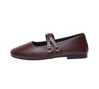 Elegante Schuhe Damen, Ballerinas Damen Elegant - Leder Faltbar Mary Jane Ballerina Flexibel Sportlich Dirndl Schuhe Tanzschuhe Superweich Sommerschuhe Retro Walkingschuhe Barfußschuhe