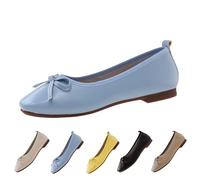 Elegante Schuhe Damen Sommer Lack Balerinaschuhe Flach Damenschuhe Geschlossene Ballerinas Schleife Mokassin Runde Zehe Klasssische Loafers Slip On Schuhe Stylisch Einfarbig Wanderschuhe Halbschuhe